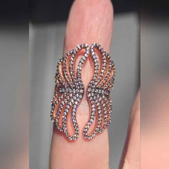 Celestial Kharma Collection by Avelon Jewelry - Topaz Sterling & Gold Wing Ring Sz8